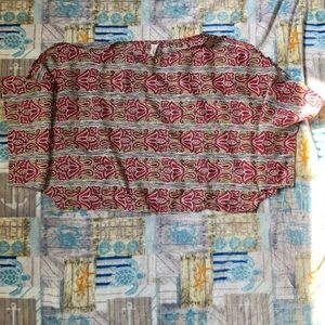 Patterned Open Shoulder Top